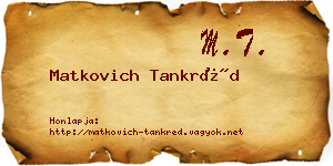 Matkovich Tankréd névjegykártya